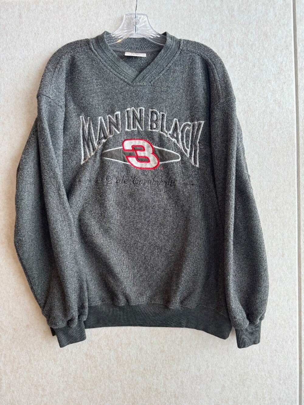 Vintage Dale Earnhardt Man In Black #3 Chase Authentics Sweater L NASCAR 90s